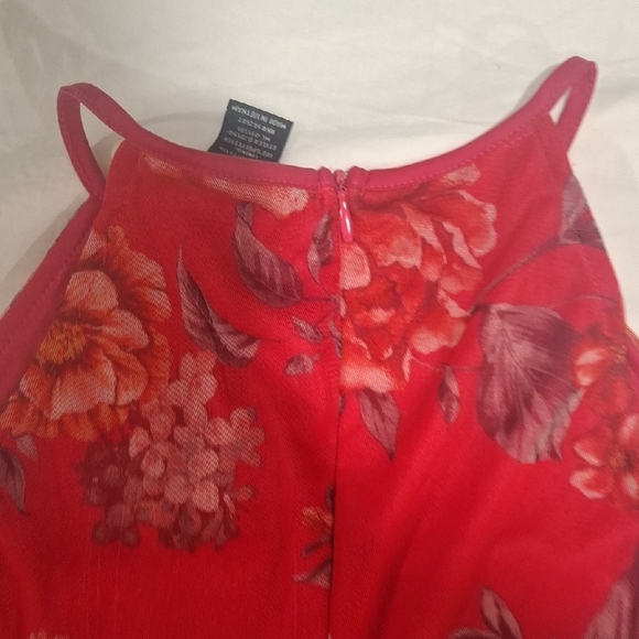 Candalite Wome's Floral Red Maxi Dress Size M - Picture 8 of 9